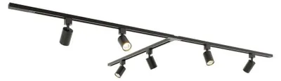Image de HOFTRONIC - Kit système de rails 3 x 1 m 6 spots 2700K GU10 IP20 Noir