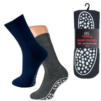 Produktbild von 2 Paar ABS Socken Anti Rutsch Uni Gr. 43/46