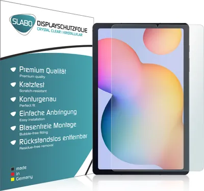 Produktbild von 2x Slabo Displayschutzfolie für Samsung Galaxy Tab S6 Lite KLAR "Crystal Clear" (verkleinerte Folien) Displayfolie Schutzfolie Folie