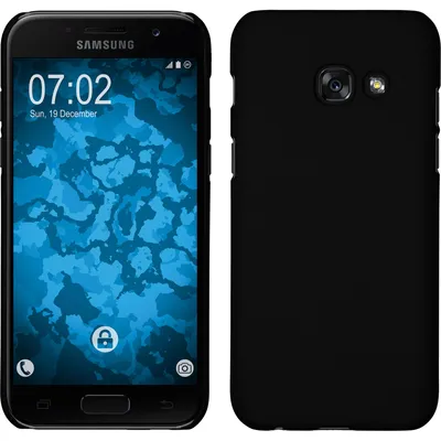 Produktbild von PhoneNatic Case kompatibel mit Samsung Galaxy A7 (2017) - Hülle schwarz gummiert Hard-case + 2 Schutzfolien