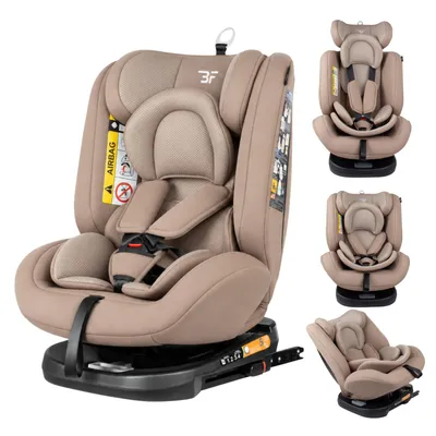 Produktbild von Bebies First Kiddo Kindersitz i-Size 360° drehbar Sand– mit ISOFIX und Top Tether, mitwachsender Autositz 40–150 cm, von Geburt bis ca. 12 Jahre