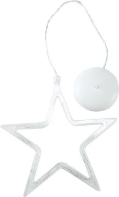 Produktbild von Led Fensterlicht Saugnapf, Hängende Fenster Lichterkette Innen, Fensterdeko hängend Batteriebetrieben, Weihnachtsbeleuchtung für Weihnachtsbaum Balkon (Stern)