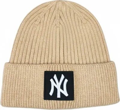 Zdjęcie produktu dla Czapka zimowa narciarska ciepła beżowa NEW YORK Yankees
