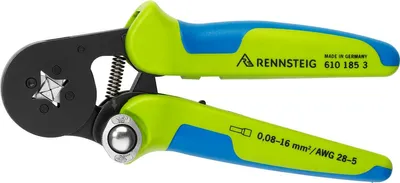 Image de Rennsteig 610 185 6 Pince à sertir les embouts PEW8.185, chromée, à fourche, 0,08-16,0 mm²