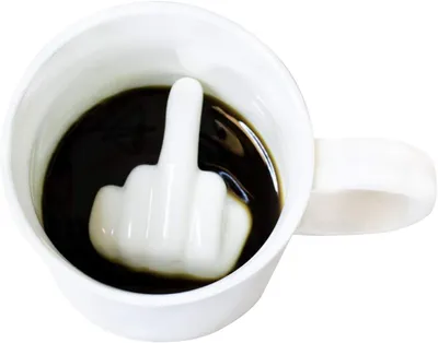 Produktbild von I-TOTAL® Kaffeetasse Teetasse Keramik Becher 300 ml 3D-Innenseite Mittelfinger