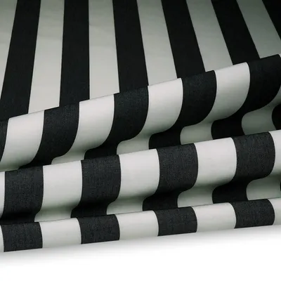 Produktbild von Outdoorstoff Polsterstoff Stoff Gartenmöbel mit Streifen 240g/m² Breite 160 cm Farbe schwarz