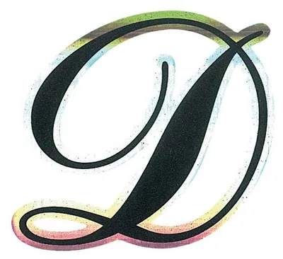 Produktbild von Aufkleber Monogramma Buchstabe D, Schwarz Metallescente