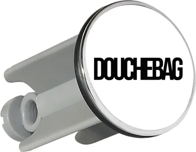 Produktbild von Huuraa Waschbeckenstöpsel Douchebag Schriftzug 4cm höhenverstellbar Abflussstopfen Geschenkidee