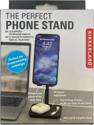 Produktbild von Kikkerland Der perfekte Telefonständer – Schwarz