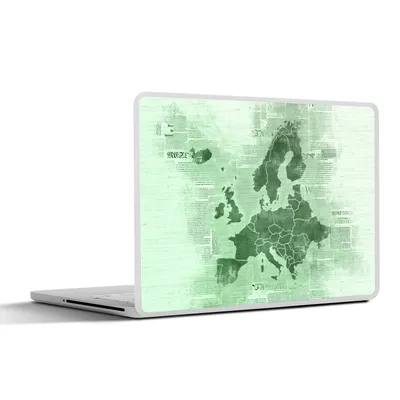 Produktbild von MuchoWow® Laptop Aufkleber Sticker Cover Karte von Europa - Zeitung - Grün 30x21 cm - Sticker für Laptop - Selbstklebend