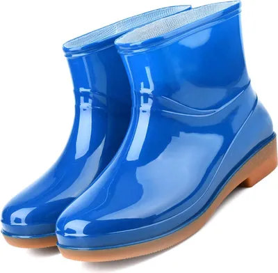 Obrázok produktu pre Dámske topánky do dažďa Módne protišmykové krátke topánky do dažďa s okrúhlou hlavou Radian PVC plastové topánky do dažďa Modrá 38