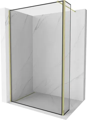 Image de Mexen Kioto Paroi de douche à l'italienne 100 x 30 cm, motif noir, or - 800-100-212-50-70-030