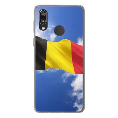 Produktbild von MuchoWow® Handyhülle Schutzhülle Hülle für Huawei P20 Lite (2020) Die Flagge Belgiens weht am Himmel Silikon Softcase Handy Hülle - Kartenhalter