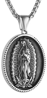 Immagine prodotto di Collana vintage da uomo e da donna con l'immagine della Vergine di Guadalupe