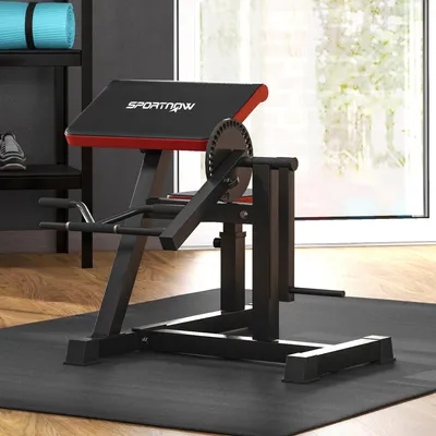 Produktbild von Curlbank 2-in-1 Bizeps & Trizeps, Kraftstation, 25 Winkeleinstellungen, Stahl & Kunstleder, Schwarz | 105 x 95 x 80 cm | 5 Sitzhöhen | bis 60 kg