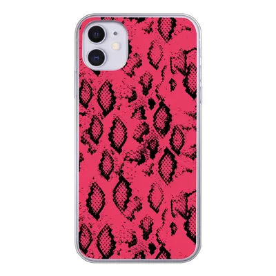 Produktbild von MuchoWow® Handyhülle Schutzhülle Hülle für iPhone 11 Tiermuster - Schlangenhaut - Rosa Silikon Softcase Handy Hülle - Handytasche