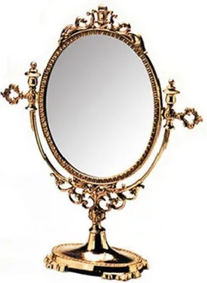 Produktbild von Casa Padrino Luxus Barock Messing Schminkspiegel Gold 20 x H. 40 cm - Tischspiegel - Kosmetikspiegel - Barock Deko Accessoires