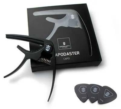 Productafbeelding van QuickChange Capodaster voor Gitaar met 3 Plectrums en Gitaarschool
