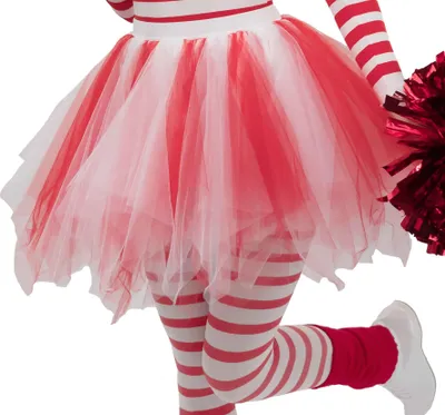 Produktbild von Tutu Rock Tüll Minirock rot/weiß blickdicht Karneval Fasching Kostüm L/XL uni