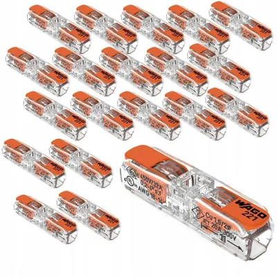 Image de Connecteurs traversants Wago avec levier, max. 4 mm2, 60 pièces.