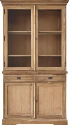 Produktbild von Geschirrschrank Teakholz massiv 120 cm Glas