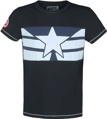 Produktbild von Marvel Comics T-Shirt - Captain America Star (schwarz) XL
