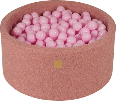 Produktbild von MeowBaby Boucle Rosa Bällebad rund 90x40cm, bälle: Pastellrosa
