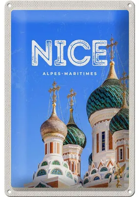 Produktbild von Blechschild Reise 20x30cm Nice Alpes-Maritimes Kirchendach Dekoration
