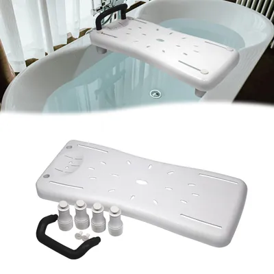 Image de Planche de bain réglable - 70 x 31 x 5 cm - Noir - Siège d'entrée dans la baignoire