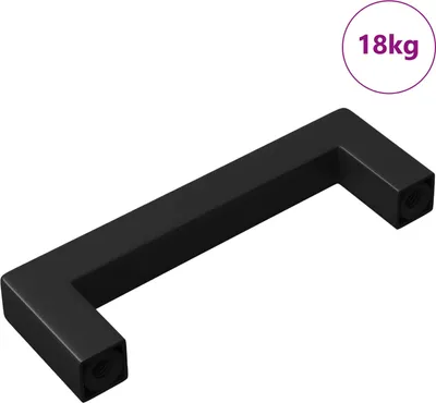 Immagine prodotto di vidaXL Maniglia per mobili, 530 pezzi, nera, 105 x 12 x 36 mm, ferro