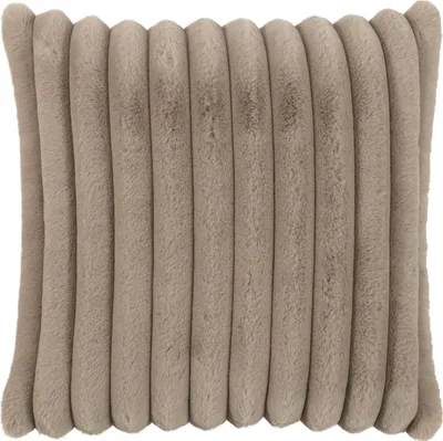 Produktbild von Kissenhülle - 45 x 45 cm - Taupe - Samtoptik - mit Reißverschluss