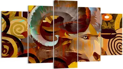 Produktbild von Bild auf Leinwand - Leinwandbild - Tier Abstraktion - 160x85cm - Wand Bild - Wanddeko - Wandbilder - Leinwanddruck - Bilder - Kunstdruck - Wanddekoration - Leinwand bilder - Wandkunst - EA160x85-4037