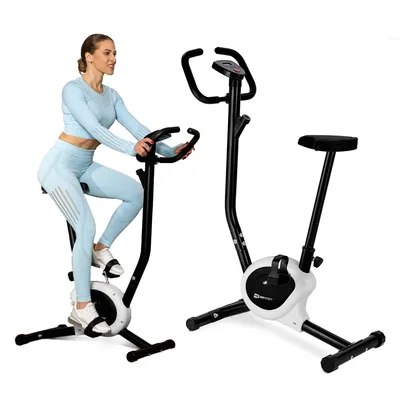 Produktbild von Hop-Sport Heimtrainer Fahrrad HS-010H Rio weiß - Ergometer für Zuhause mit praktischem Trainingscomputer & verstellbarem Sitz, bis 120 kg belastbar