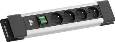 Produktbild von BACHMANN CONNECTUS 4xUTE, 1xSchalter 2,0m CEE7/7 Grau