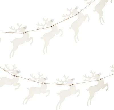 Produktbild von Rustikale Weihnacht Rentier Holzgirlande 1,5m
