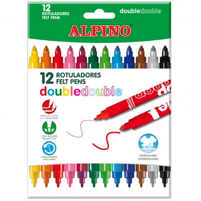 Obrázok produktu pre Balenie 10+2 farebných fixiek   Double double