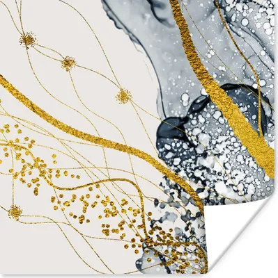 Produktbild von MuchoWow® Poster Abstrakt - Gold - Natur - Kunst 100x100 cm - Babyzimmer
