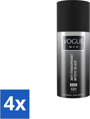 Productafbeelding van Vogue Men - Mystic Black - Deodorant Spray - Antitranspirant - 150 ml - Voordeelverpakking - 4 stuks
