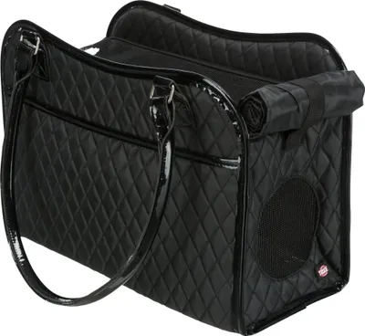 Produktbild von TRIXIE Amina, Weicher Haustierträger, Handtasche zum Tragen von Haustieren, Hund, Ober- & Vorderseitenbefüllung, Schwarz, Einfarbig