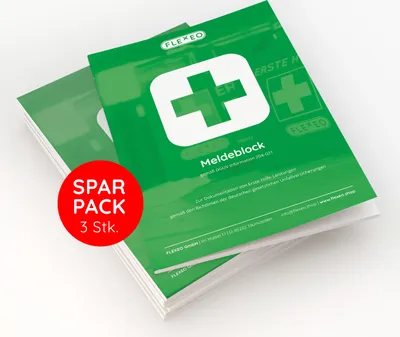 Produktbild von FLEXEO Meldeblock gem. DGUV Information 204-021, 3 Stück