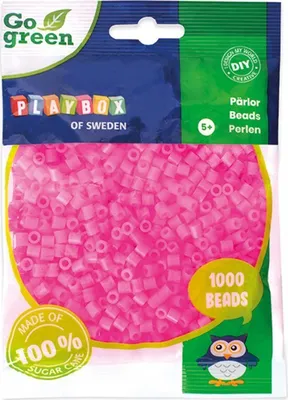 Produktbild von Playbox Bügelperlen Go green Midi 1000 Stk. rosa