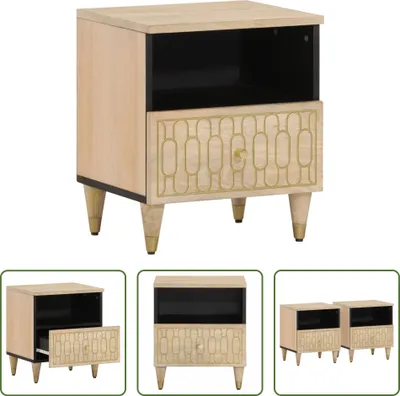 Produktbild von The Living Store Nachttische 2 Stk. 40x33x46 cm Massivholz Mango