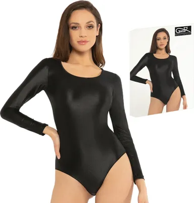 Obrázek produktu pro Gatta Body Perfect BLACK BRILLANT jednodílné lesklé body s dlouhými rukávy, M