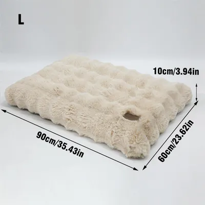 Immagine prodotto di WISFOR letto per cani divano per cani divano per cani cuscino in peluche, impermeabile lavabile rivestimento rimovibile L: 90 x 60 x 10 cm, beige