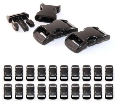 Kunststoff-Steckschnalle 20 Stück 10 mm Bandbreite Schwarz