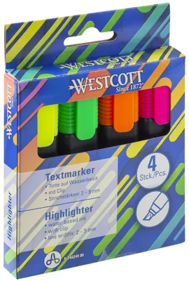 Immagine prodotto di WESTCOTT E-744249 00 WESTCOTT Textmarker farbsortiert, 4 St.