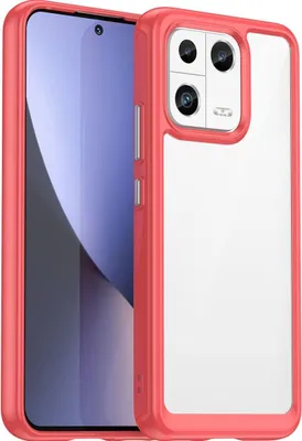 Produktbild von Mobigear Crystal  Xiaomi 13 Hülle Hardcase Backcover - Transparent / Rot
