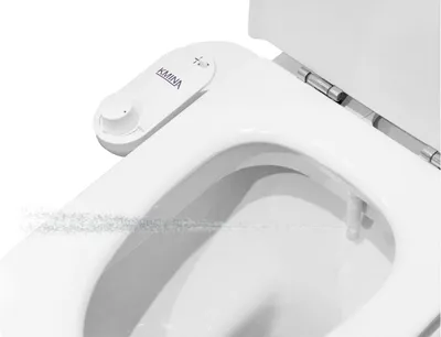Produktbild von KMINA Bidet Aufsatz für Toilette Kaltwasser Weiß, 80 cm Schlauch, flach