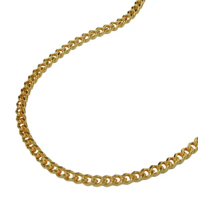 Produktbild von Kette 16mm Flachpanzer diamantiert vergoldet AMD 60cm gold 1,6mm
