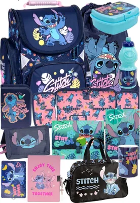 Produktbild von 12tlg Lilo und stitch Schulranzen set Rucksack Federtasche Sportbeutel Trinkflasche Brotdose schultasche Tornister fur madchen